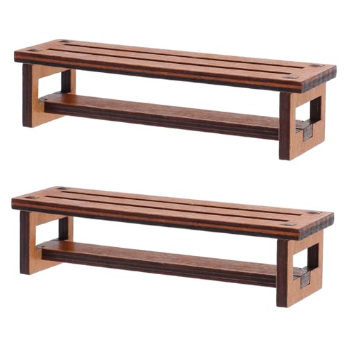 2 Stück Holzstuhl für Bastelarbeiten Dekorative Mini Möbel für Puppenhaus und Garten Robuste Holzstühle Geschenkidee für Besondere Anlässe von VICASKY