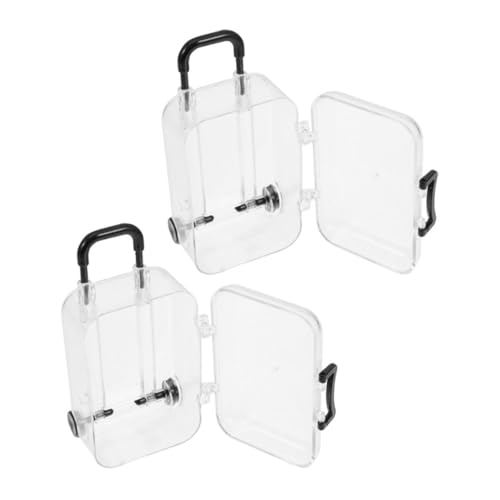 2 Stück Mini Koffer Set für Puppen Teiliges Set aus Halbtransparentem Design Party Favor Box für Puppenhaus Fördert Kreatives und Organisation von VICASKY