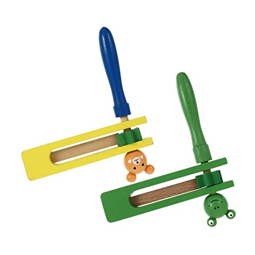 VICASKY 2 Stück Soundboard Musikalisches Kinderspielzeug Musikspielzeug Lustiges Percussion Percussion Orff Kastagnetten Vorschul Cartoon Vorschulkinder Musikspielzeug Birke von VICASKY