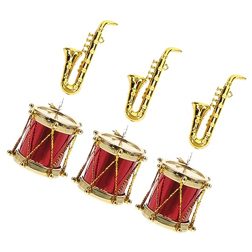 3 Sätze Mini Musikinstrumente für Puppenhaus Teiliges Modell mit Mini Schlagzeug und Saxophon Fotorequisite für Kreative Dekorationen Miniaturszenen 3 Sätze Mini Musikinstrumente für Puppenhaus Teiliges Modell mit Mini Schlagzeug und Saxophon Fotorequisite für Kreative Dekorationen Miniaturszenen von VICASKY