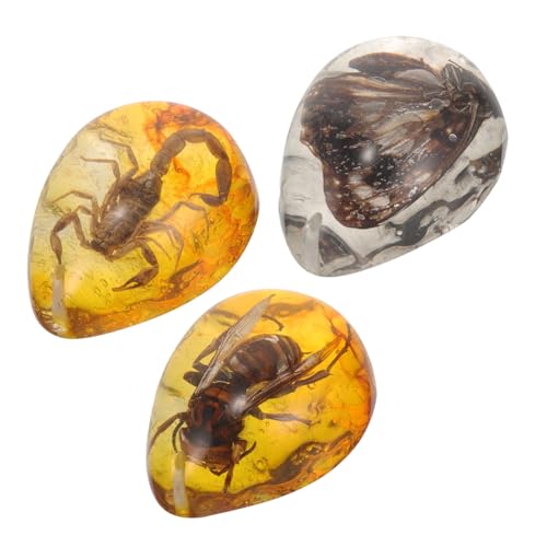 3 Stück Insekten Bernsteinproben mit Realistischen Schmetterling und Biene Dekorative Bernsteinsteine für Sammler und DIY Projekte Einzigartiges Ornament für Halloween und Kreative 3 Stück Insekten Bernsteinproben mit Realistischen Schmetterling und Biene Dekorative Bernsteinsteine für Sammler und DIY Projekte Einzigartiges Ornament für Halloween und Kreative von VICASKY