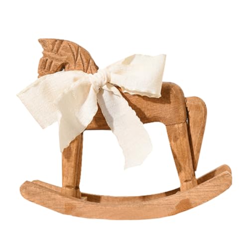 VICASKY Kiefernholz -Schaukelpferd Modell Dekoration Einrichtungsdekoration Vintage Holzspielzeug Bauernhaus Deko Schaukelpferd aus Holz Dekoration Holzornamente Schleife Light Brown VICASKY Kiefernholz -Schaukelpferd Modell Dekoration Einrichtungsdekoration Vintage Holzspielzeug Bauernhaus Deko Schaukelpferd aus Holz Dekoration Holzornamente Schleife Light Brown von VICASKY