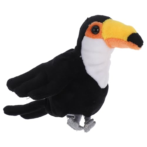 Mini -vogelfingerpuppe Papageienspielzeug Brosche Reißnägel Puzzle-Marionette Wach Eyeliner Tierspielzeug Hutabzeichen Papageienpuppe Kleidung Für Rollenspiele Plüsch Black VICASKY von VICASKY