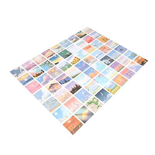 VICASKY 1 60 Stück Aufkleber bom Nettle Langlauf Dekoration verkleidung Autos Oil Paints klebstoffe geschke stickern stickerbögen die Gabe Landschafts-Ölgemälde-Abziehbilder PVC von VICASKY