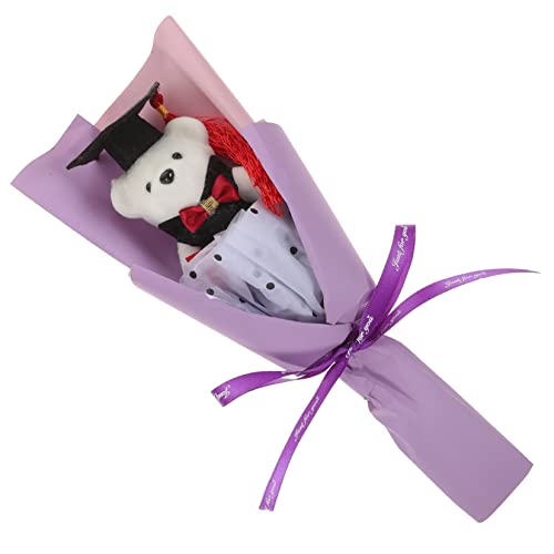 VICASKY 1 Bund Abschluss Bärenstrauß Kuscheltier Mini Bär Abschlussball Ammer Kleine Graduierungsbären Geburtstagsdekorationen Barzubehör Plüschbärenstrauß Bärenpuppe Mini Plastik Violett von VICASKY