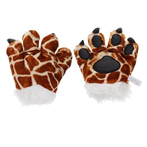 VICASKY 1 Paar Giraffenhandschuhe Winterhandschuhe Für Handschuhe Für Den Winter Warme Handschuhe Fäustlinge Giraffe Handpuppen Für Puppentheater Für Plüschpuppen Kurzplüsch von VICASKY