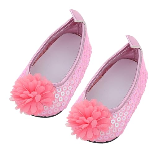 VICASKY Blumenpuppenschuhe für Mädchen Glitzernde Prinzessinnen Puppenschuhe Miniatur Spielzeug Schuhe für Partys und Rollenspiele Puppenzubehör für 18 Zoll Puppen von VICASKY