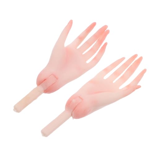 VICASKY 1 Paar Puppenpalme manuelle Düse Mini-Puppen Gewinde Zubehör Handpuppen Handteile Puppen Zubehör Teile Hand Teile für Puppen Handgesten Puppen Puppenhände Modellhand Plastik Rosa von VICASKY