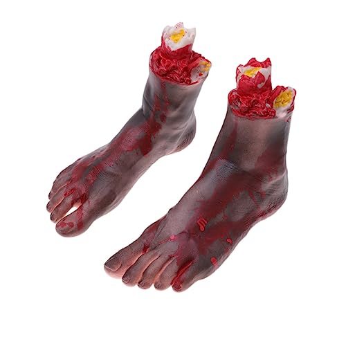 VICASKY 1 Paar gefälschter Fuß Zombie-Halloween-Dekorationen gefälschte Körperteile gruselig falsche Füße Halloween-Körperteile Halloween Costume Halloween Kleidung abgetrenntes Bein Black von VICASKY