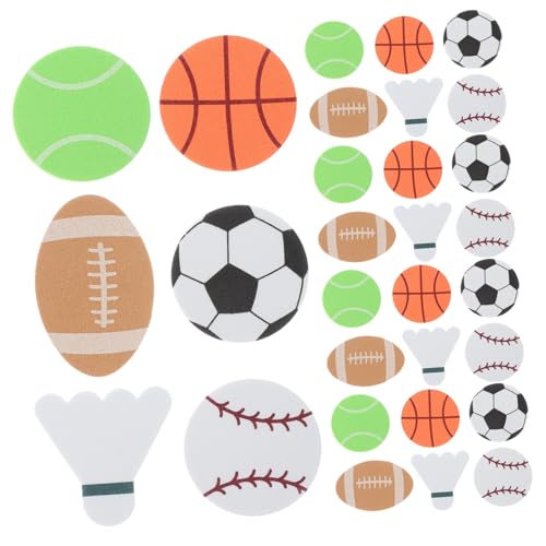 VICASKY 1 Packung Ballaufkleber Zur Balldekoration Sticker Partydekorationen Zum Thema Sportball Kugelaufkleber Zum Selbermachen Aufkleber Zum Thema Sportball Eva von VICASKY