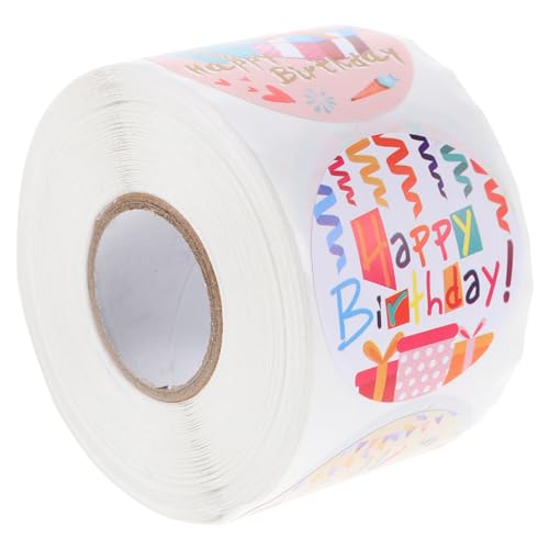 VICASKY 1 Rolle „Happy Birthday“ Kinderspielzeug Rollenaufkleber Kinderaufkleber Für Kindergeburtstag Süßigkeitentüten Geburtstags Cartoon Aufkleber Dekorative Etikettenaufkleber von VICASKY