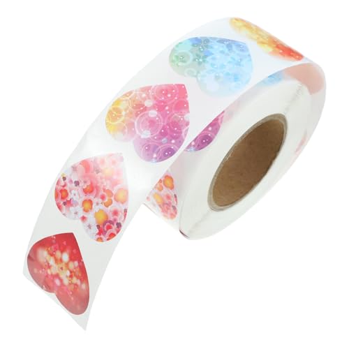 VICASKY 1 Rolle Valentinstag Aufkleber Klebeetiketten Aufkleber Umschlagaufkleber Aufkleber Mit Herzetikett Valentinstag Aufkleber Kleine Herzaufkleber Beschichtetes Papier Yellow von VICASKY