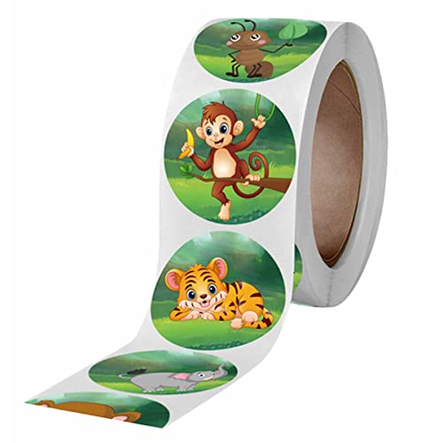 VICASKY 1 Rolle tierische Aufkleber dartscheibe kiddibuzz notizhalter belohnungssticker keksausstecher Kinderbelohnungsaufkleber Cartoon-Aufkleber Selbstklebende Aufkleber von VICASKY