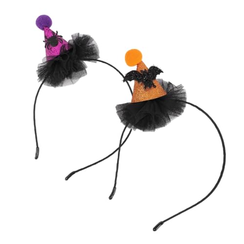 VICASKY 1 Satz 2 Stück Halloween Spitzhut Stirnband Halloween-haarband Spitzhut Haarband Halloween Liefert Teufel Stirnband Kunstleder von VICASKY