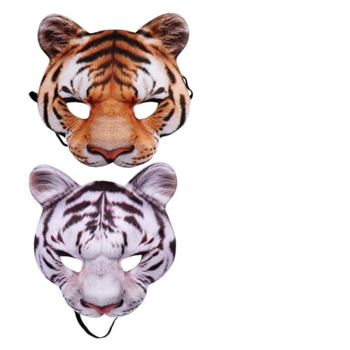 VICASKY Eva-material Langlebige Tigermaske Halloween-cosplay-maske 2-teiliges Set Für Paare VICASKY Eva-material Langlebige Tigermaske Halloween-cosplay-maske 2-teiliges Set Für Paare von VICASKY
