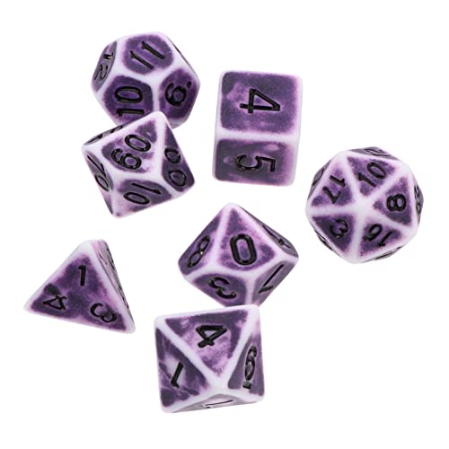 VICASKY 7-teiliges Farbiges Würfelset Polyedrische Spielwürfel Für Rollenspiele Brettspiele Würfelset Aus Acrylmaterial Im Retro-Stil von VICASKY
