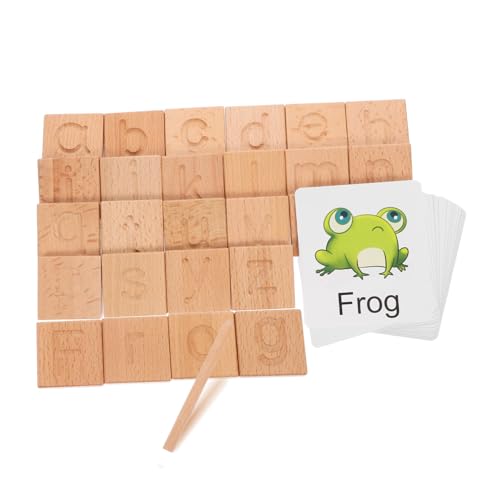 VICASKY 1 Satz Alphabet Nachziehbrett Doppelseitiges Lernspielzeug für Vorschulkinder und Wörterspiel Aufbewahrungsbox Fördert Kognitive und Motorische Fähigkeiten von VICASKY