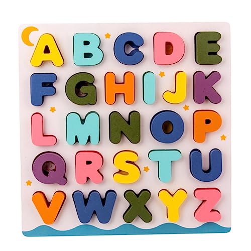 VICASKY 1 Satz Alphabet-blöcke-Puzzle- Kognitive Spielsachen Lernspielzeug Aus Holz Hand Greifen Blöcke Bausteinspielzeug Frühpädagogisches Angebot Stapelblöcke Hölzern von VICASKY
