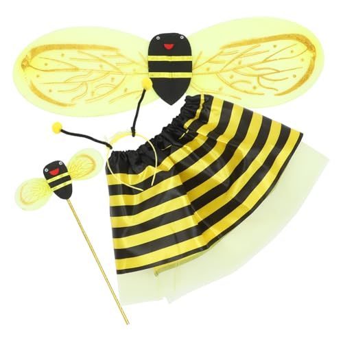VICASKY 1 Satz Bienenflügel-Set kinderkostüme igelkostümkinder faschingkostüme wabe Bienen haarreif Bienendekor Bienenanzug Bienen-Cosplay-Kostüm Bienenkostüm für Mädchen Stoff Yellow VICASKY 1 Satz Bienenflügel-Set kinderkostüme igelkostümkinder faschingkostüme wabe Bienen haarreif Bienendekor Bienenanzug Bienen-Cosplay-Kostüm Bienenkostüm für Mädchen Stoff Yellow von VICASKY