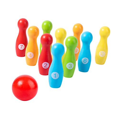 VICASKY 1 Satz Bowling Outdoor draußen Indoor- Educational Toys Freizeitspielzeug Bildungsspielzeug Sportspielzeug werfen hölzern Colorful VICASKY 1 Satz Bowling Outdoor draußen Indoor- Educational Toys Freizeitspielzeug Bildungsspielzeug Sportspielzeug werfen hölzern Colorful von VICASKY