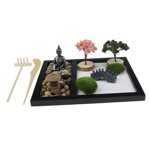VICASKY Zen-Garten- – Schreibtisch-Zen-Garten-sandtisch – Miniatur-gartenkasten-Set – Im Japanischen Stil Für Das Home Office VICASKY Zen-Garten- – Schreibtisch-Zen-Garten-sandtisch – Miniatur-gartenkasten-Set – Im Japanischen Stil Für Das Home Office von VICASKY