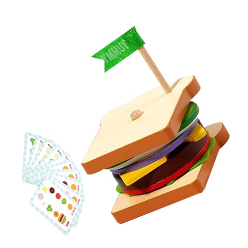 VICASKY 1 Satz Burger- holzspielzeug für zabawki stymulujące rozwój Fingerpuppen Mini- Kognitionsspielzeug stapeln lustige kindergerichte Papier von VICASKY