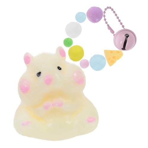 VICASKY 1 Satz Cartoon Kleine Ausgestopft Quetschspielzeug Dehnbares Quietschend Zappelt Druckentlastungsspielzeug Hamsterspielzeug Für Frosch Kauer Tragen Yellow von VICASKY