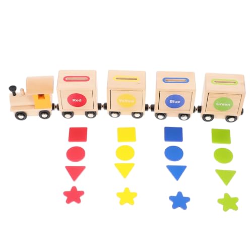 VICASKY 1 Satz DIY Holzspielzeug Sortierzug für Farben Formen Lernen Holzspielzeug Motorik und Attraktives Design für Jungen Praktisch und Robust von VICASKY