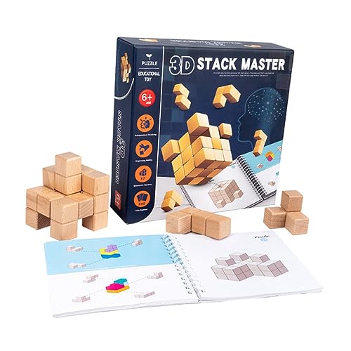 VICASKY 1 Satz Denken Bausteine Stapelblöcke Frühe Lernspielzeug Stapelspielzeug aus Holz hölzern von VICASKY