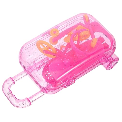 VICASKY 1 Satz Doll House Suitcase Set mit Zubehör Teiliges Puppenspielset Kopfhörer Tennisracket Hut Skateboard Scooter und Fahrrad für Kreatives Spiel Farbe Zufällig von VICASKY