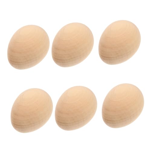 VICASKY Unlackiertes Osterset Aus Holz 6-teilig Dekorative Eier Für Osterdekorationen Zu Hause VICASKY Unlackiertes Osterset Aus Holz 6-teilig Dekorative Eier Für Osterdekorationen Zu Hause von VICASKY