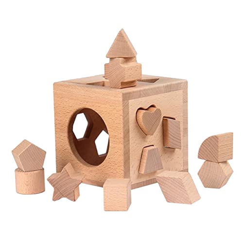 VICASKY 1 Set Holz Geometrische Form Blöcke Baby Form Puzzle Für Jungen Und Mädchen Spielzeug von VICASKY