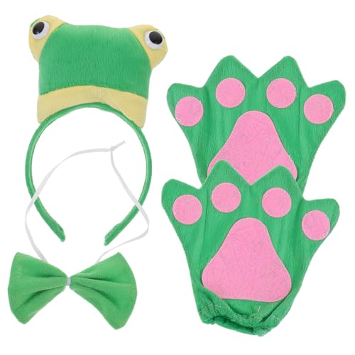 VICASKY Frosch-kostüm-zubehör für Jungen und Mädchen 1 Set Aus Frosch-Stirnband Fäustling Fliege Weichem Fleece für Cosplay Halloween Geburtstagsparty VICASKY Frosch-kostüm-zubehör für Jungen und Mädchen 1 Set Aus Frosch-Stirnband Fäustling Fliege Weichem Fleece für Cosplay Halloween Geburtstagsparty von VICASKY