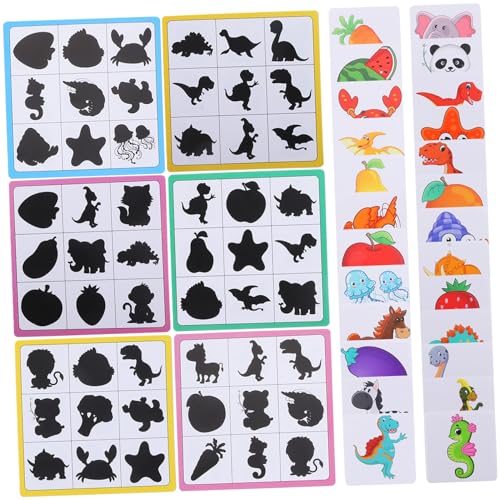 VICASKY 1 Satz Frühschulpuzzlespielzeug Blöcke sortieren Schattenpaarungsblöcke tragbares Puzzlespielzeug Lernen Puzzlespielzeugbausteine hölzern Colorful von VICASKY