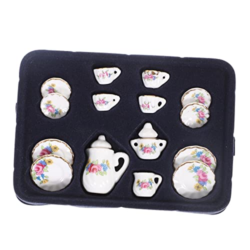 VICASKY 1 Satz Geschirr Teeservice Modell Mini-Puppenteller Küchenbesteck puppenstubenmöbel Dollhouse Furniture Miniatur -Küchenzubehör Zubehör für Puppenhäuser Keramik von VICASKY