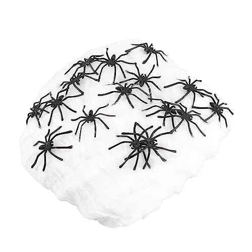 VICASKY 1 Satz Halloween-Dekoration Party-simulationsspinne Halloween-Lichter Halloween-Mini-Spinnen Aufkleber Maskerade Dekorative Spinnenrequisiten Halloween-Banner Black Chemische Faser von VICASKY