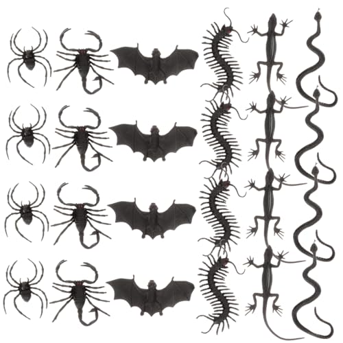 VICASKY 1 Satz Halloween-Requisiten Gefälscht Realistische Spinne Halloween-spinne Halloween-tausendfüßler Plüsch Halloween-streichspielzeug Spinnennetz-Dekoration Frosch Black Plastik von VICASKY
