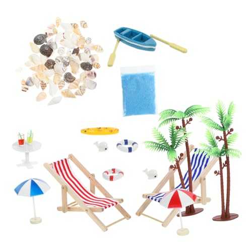 VICASKY 1 Satz Harzhandwerk Bausätze Miniatur Ornamente zum Basteln Strand nautisch Harzornament Mikrolandschaftsornament Hölzern von VICASKY