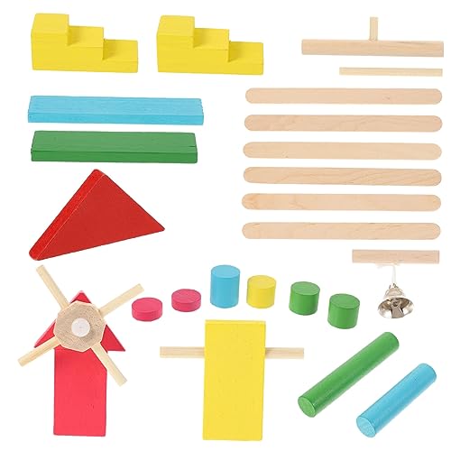 VICASKY 1 Satz Holz Domino Spielzeugset für Teile Frühes Lernspielzeug für Kreative Entwicklung Sicheres Farbenfrohes Design Fördert Eltern Junge Mädchen von VICASKY