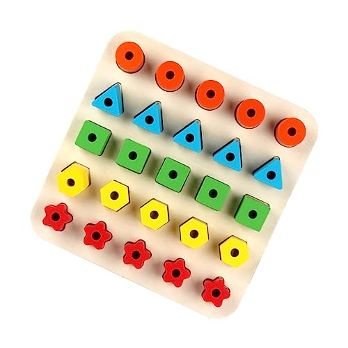 VICASKY 1 Satz Holzblock zum Sortieren von Farben Puzzles zum Sortieren von Formen und Farben 3D-Puzzle geometrische Blöcke geometrisches Rätsel Bildung von Bildung hölzern von VICASKY