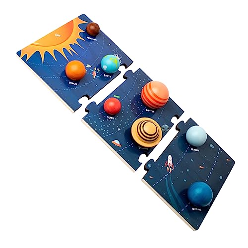 VICASKY 1 Satz Holzpuzzle Sonnensystem für Kreatives Lernspielzeug Kognitiven Fähigkeiten Planetenset zur Spielerischen Entdeckung des Universums Junge und Jungen Jahren von VICASKY