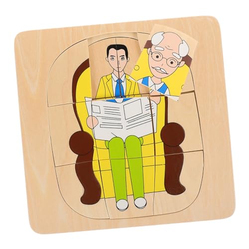 VICASKY 1 Satz Holzpuzzle für Kleinkinder Montessori Konzentration und Form Sowie Farberkennung Eltern Interaktionstool für Frühe Bildung und Spaß Beim von VICASKY