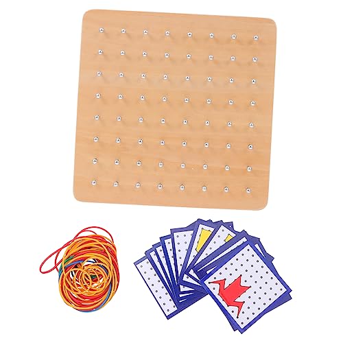 VICASKY 1 Satz Holzspielzeug Nagelplatte Aus Holz Geoboard- Steckspielzeug Nagelbrett Kreatives Geoboard Geometrie-lernwerkzeug Geobrett Aus Holz Steckbrett Hölzern Colorful von VICASKY