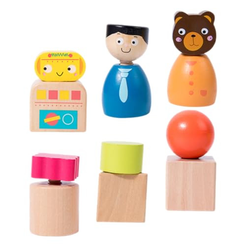 VICASKY 1 Satz Holzspielzeug für Lernspielzeug Kreativität und Problemlösungsfähigkeiten für Kleinkinder und Vorschulkinder aus Sicherem Holz Gefertigt von VICASKY