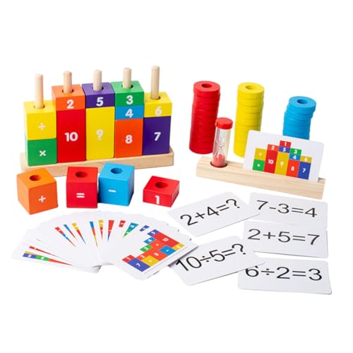 VICASKY 1 Satz Holzspielzeug für Lernspielzeug Zahlenblöcken Early Educational Math Learning Toy für Montessori Pädagogik Sicher und Langlebig von VICASKY