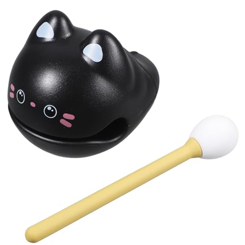 VICASKY 1 Satz Katzenförmiges Rhythmusspielzeug aus Holz Kleiner Percussion Fisch mit Stick für Büroentspannung und Kreative Dekoration Beruhigende Klänge für Katzenliebhaber von VICASKY
