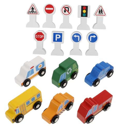 VICASKY 1 Satz Kinderfahrzeug Aus Holz Kinderauto Straße Holzfahrzeug Mit Verkehrsschild Holzauto Mit Verkehrsschild Farbige Fahrzeugfiguren Holz Verkehrszeichen Hölzern VICASKY 1 Satz Kinderfahrzeug Aus Holz Kinderauto Straße Holzfahrzeug Mit Verkehrsschild Holzauto Mit Verkehrsschild Farbige Fahrzeugfiguren Holz Verkehrszeichen Hölzern von VICASKY