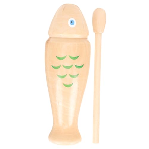 VICASKY 1 Satz Kindermusikinstrument Lernspielzeug für Percussion- in Fischform Percussion Toy Schlagfischspielzeug Kinderspielzeug hölzern Beige von VICASKY