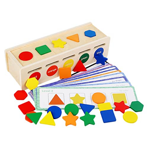 VICASKY 1 Satz Klassifikations-lernbox Lernspielzeug Für Kleinkinder Lernspielzeug Für 2-jährige Kinderspielzeug Kompakter Formsortierer Kleinkindspielzeug Holzspielzeug Puzzle Hölzern von VICASKY