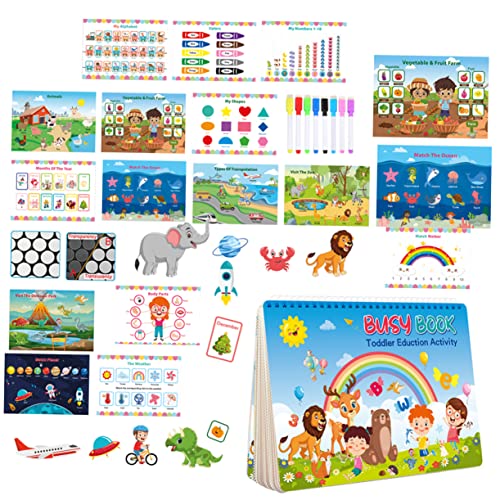 VICASKY 1 Satz Kleinkinder Stickerbuch Lernaktivitäten für Vorschulkinder Wiederverwendbare Aufkleber für Kreative Beschäftigung und Entwicklung von Feinmotorik für Unterwegs VICASKY 1 Satz Kleinkinder Stickerbuch Lernaktivitäten für Vorschulkinder Wiederverwendbare Aufkleber für Kreative Beschäftigung und Entwicklung von Feinmotorik für Unterwegs von VICASKY